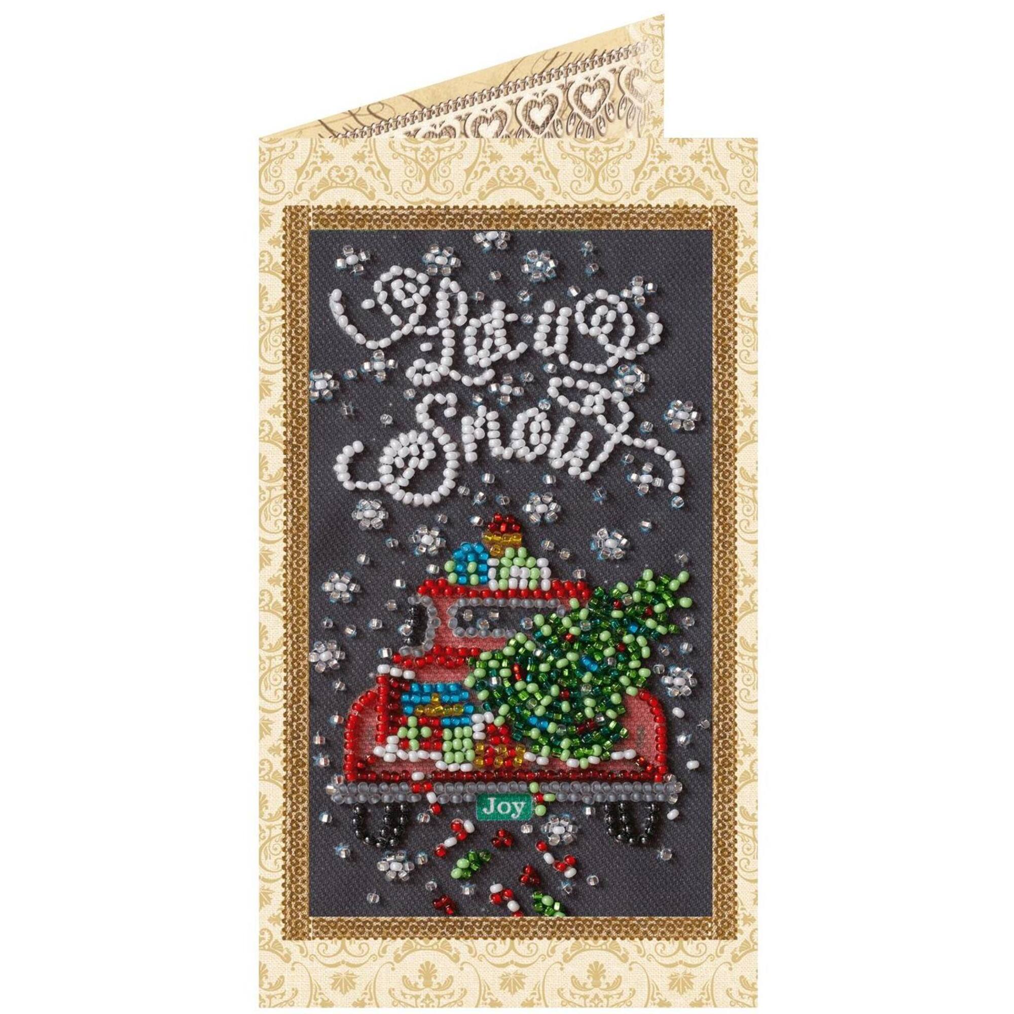 Abris Art Snow Holiday Postcard Cross Stitch Kit
